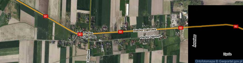 Zdjęcie satelitarne Plecka Dąbrowa ul.